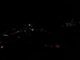 The view from the terras at night.