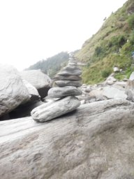 My rock pillar created at the waterfall. I only had to restart once ;-)