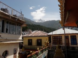 View of peaks from temple