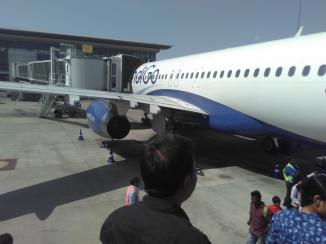 The plane from Indigo what I took to Delhi.